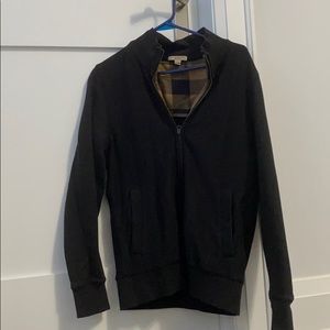 Black Burberry zip up sweater